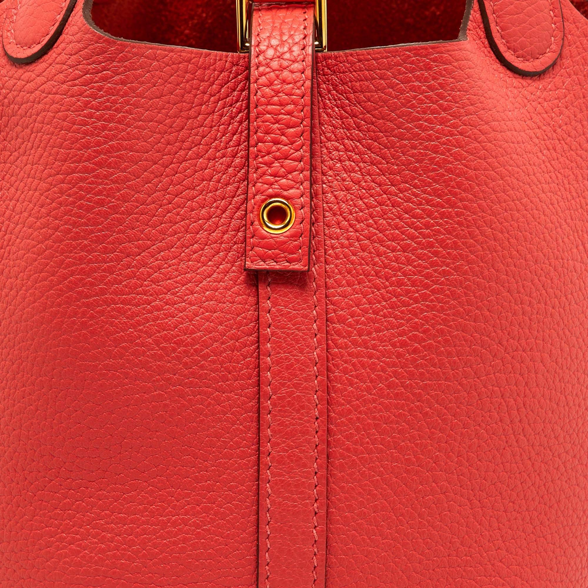 Hermès Rose Jaipur Taurillon Clemence Leather Picotin Lock 18 Bag In Excellent Condition In Dubai, Al Qouz 2
