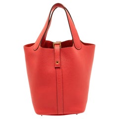 Hermès Rose Jaipur Taurillon Clemence Leather Picotin Lock 18 Bag