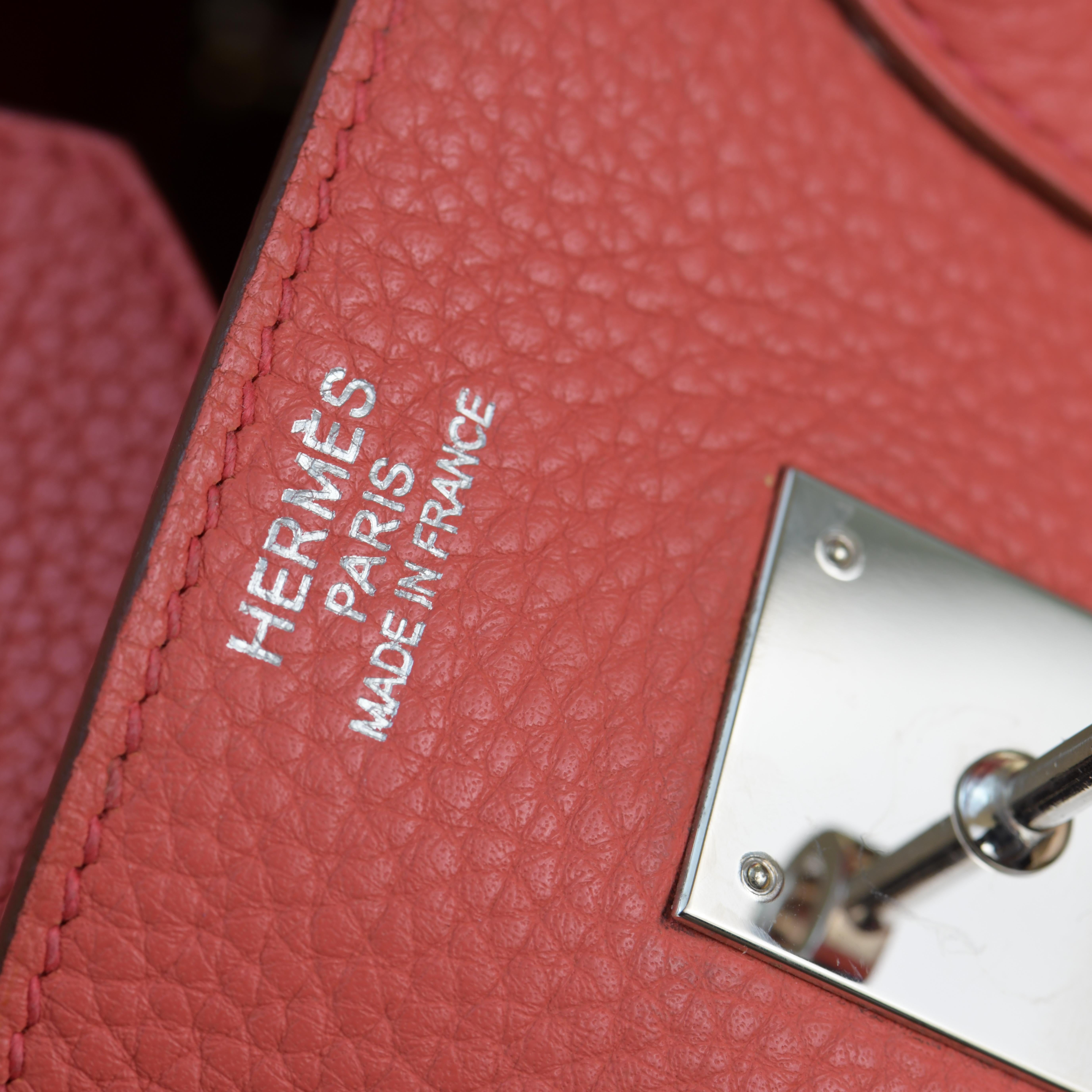 Hermès Rose Jaipur Togo Leather Birkin 35cm with Palladium Hardware 10