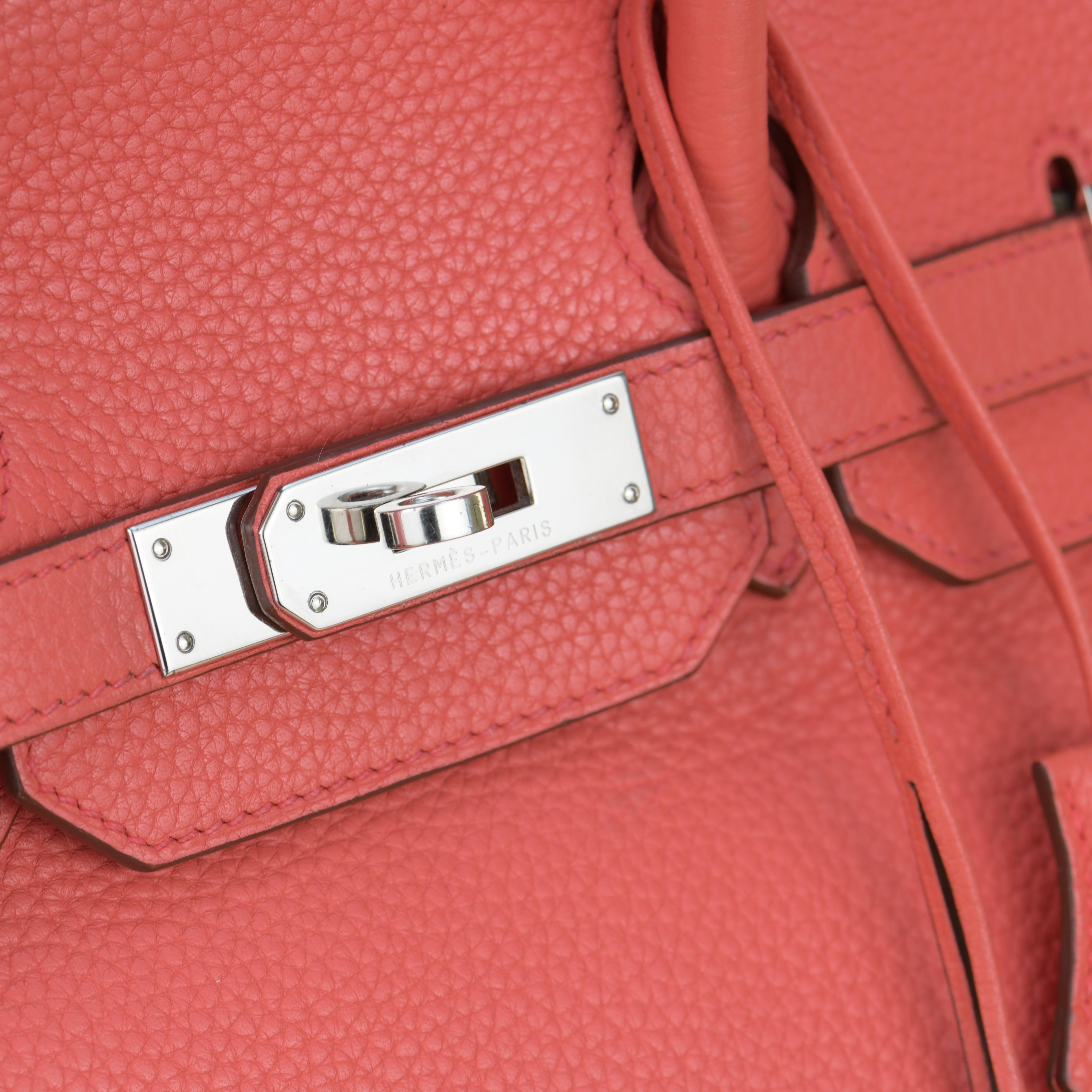 Women's or Men's Hermès Rose Jaipur Togo Leather Birkin 35cm with Palladium Hardware