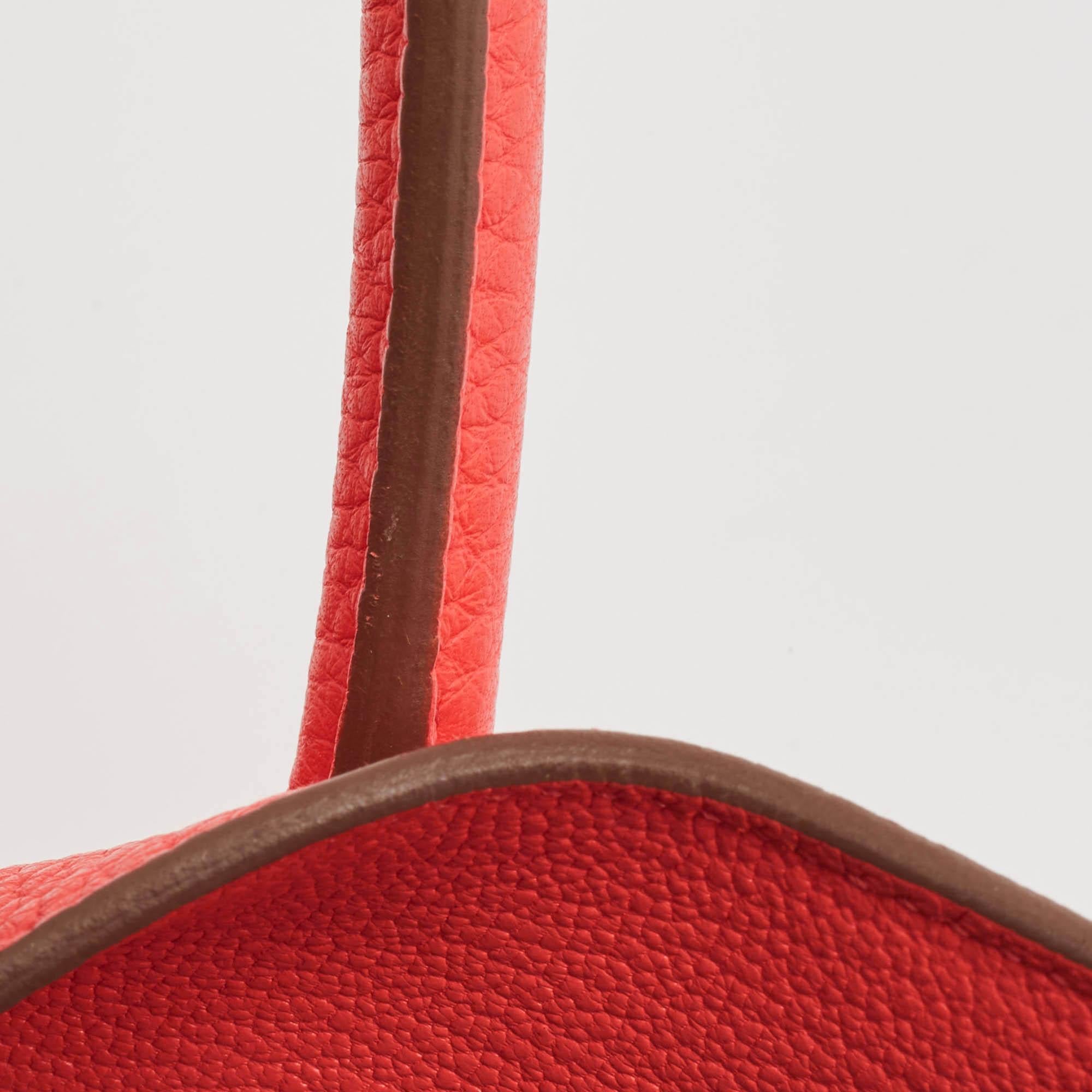 Hermes Rose Jaipur Togo Leather Palladium Finish Birkin 35 Bag 3