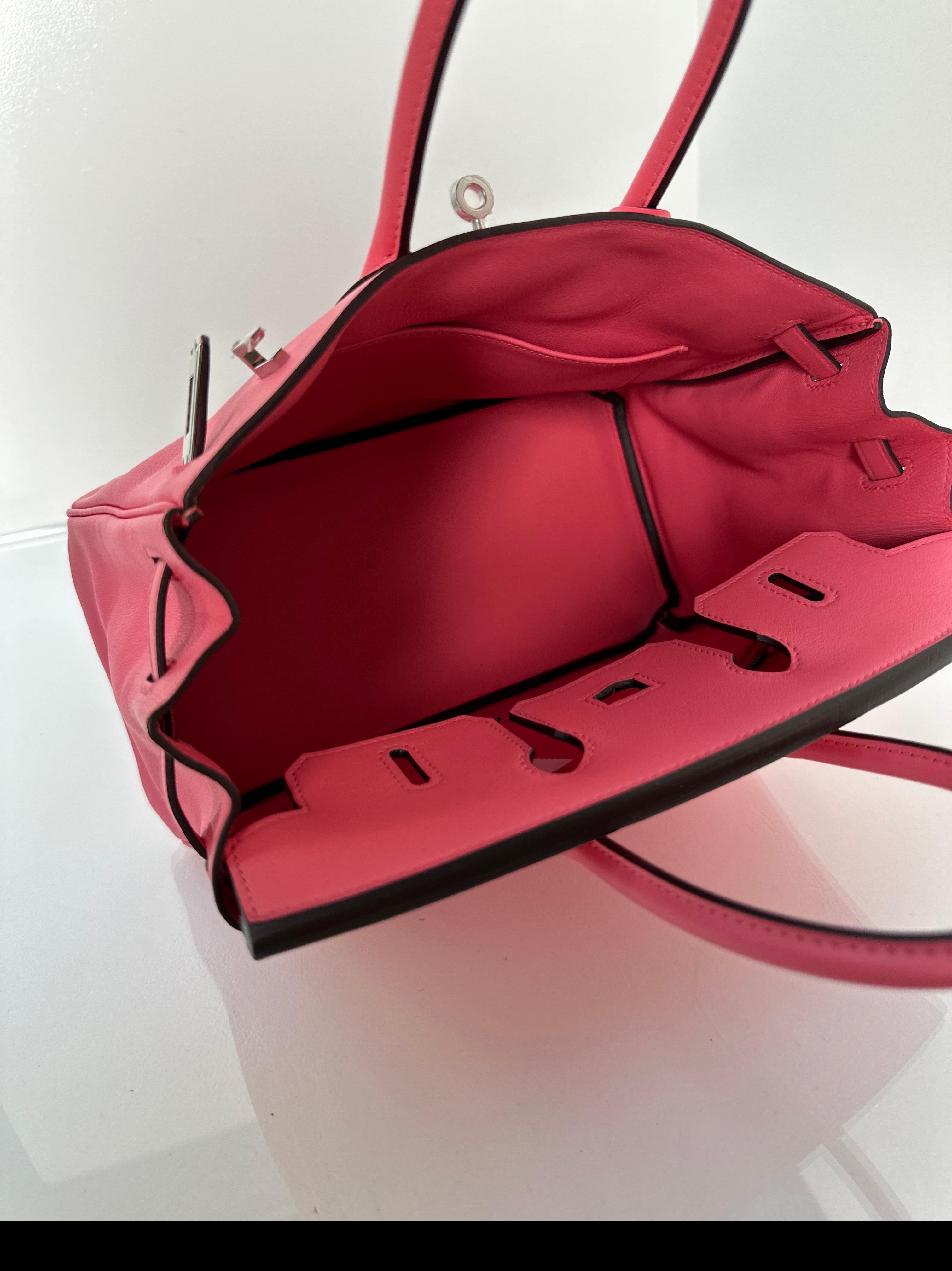 Hermes Rose Lipstick Birkin 25 Bag 7