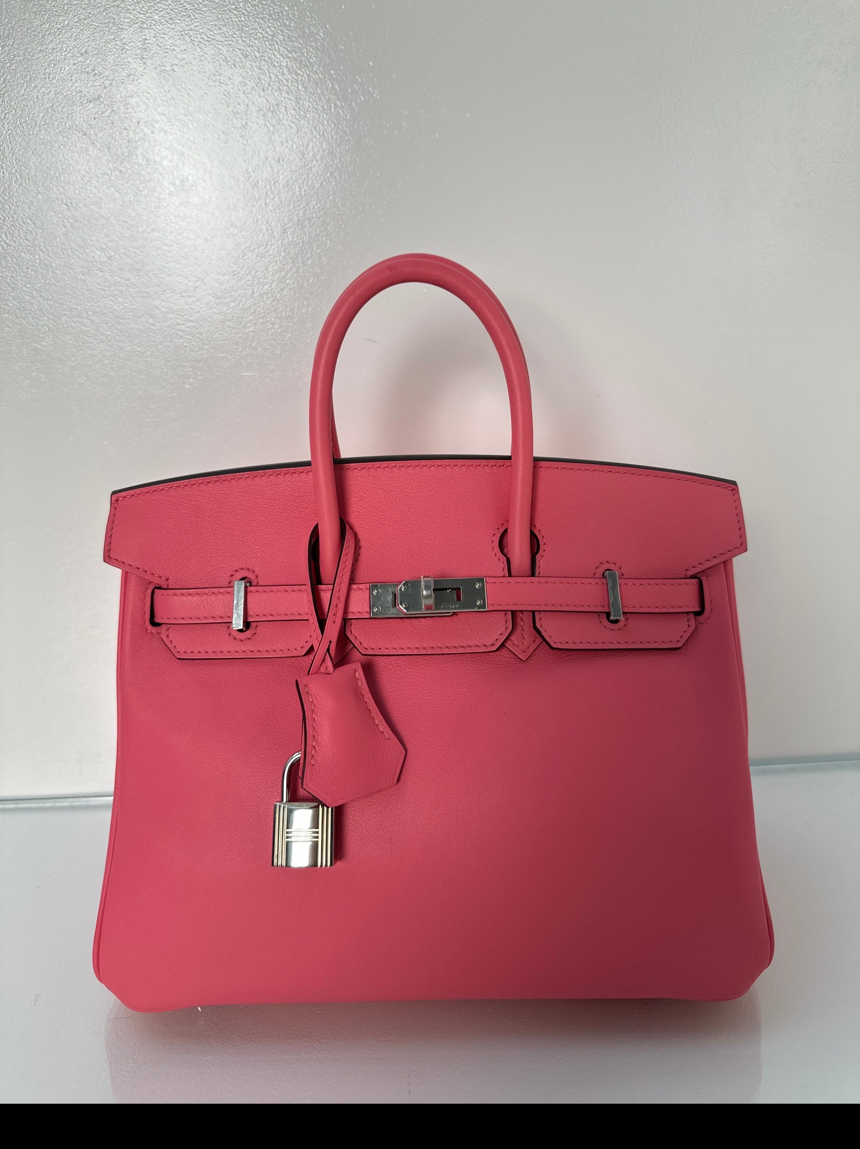 Hermes Rose Lipstick Birkin 25 Bag 8
