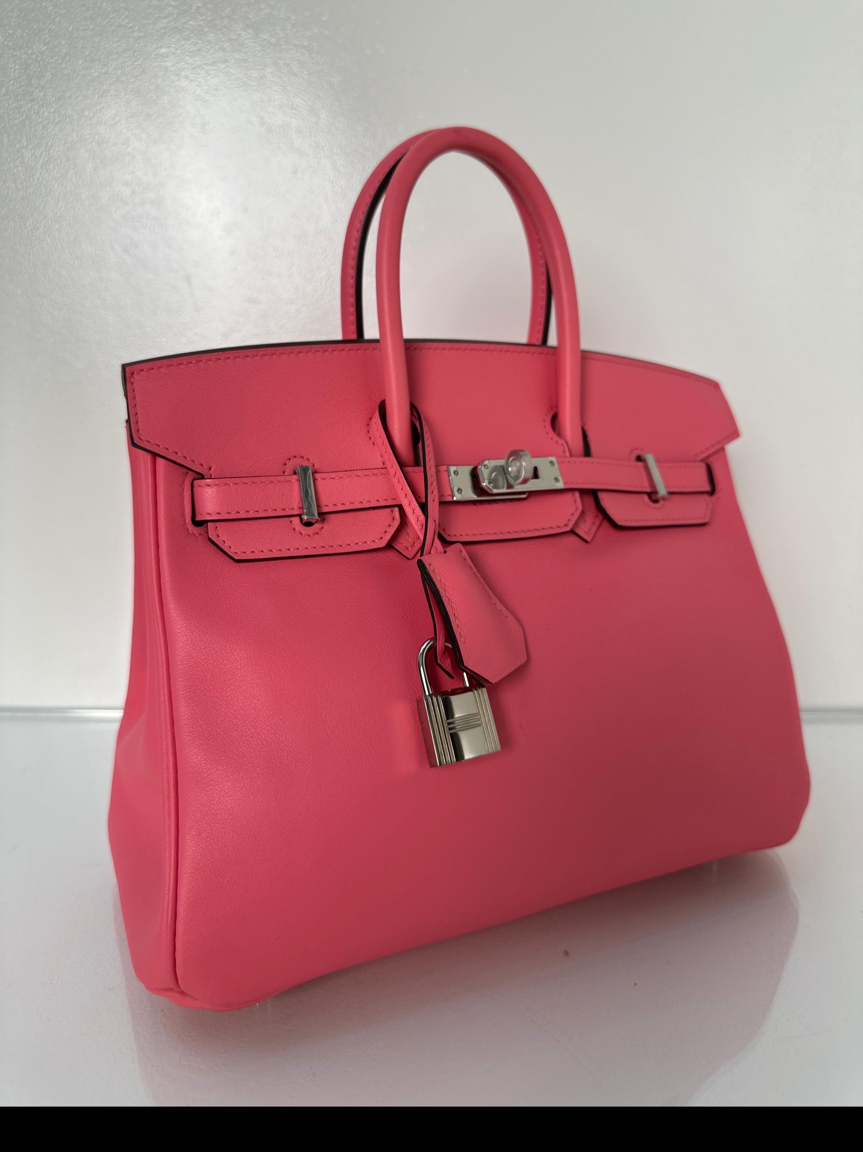 Hermes Rose Lipstick Birkin 25 Bag 9