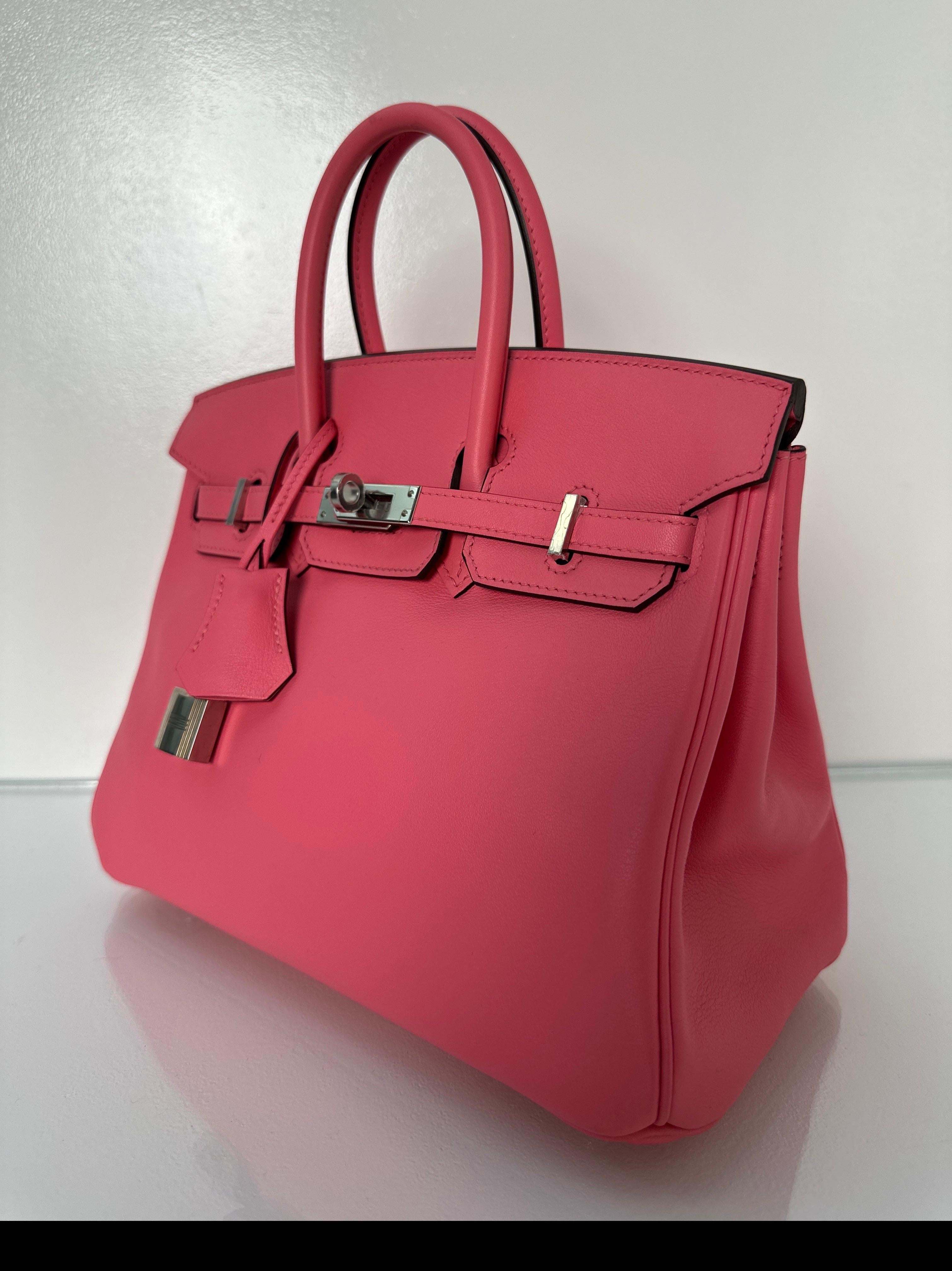 Hermes Rose Lipstick Birkin 25 Bag 10
