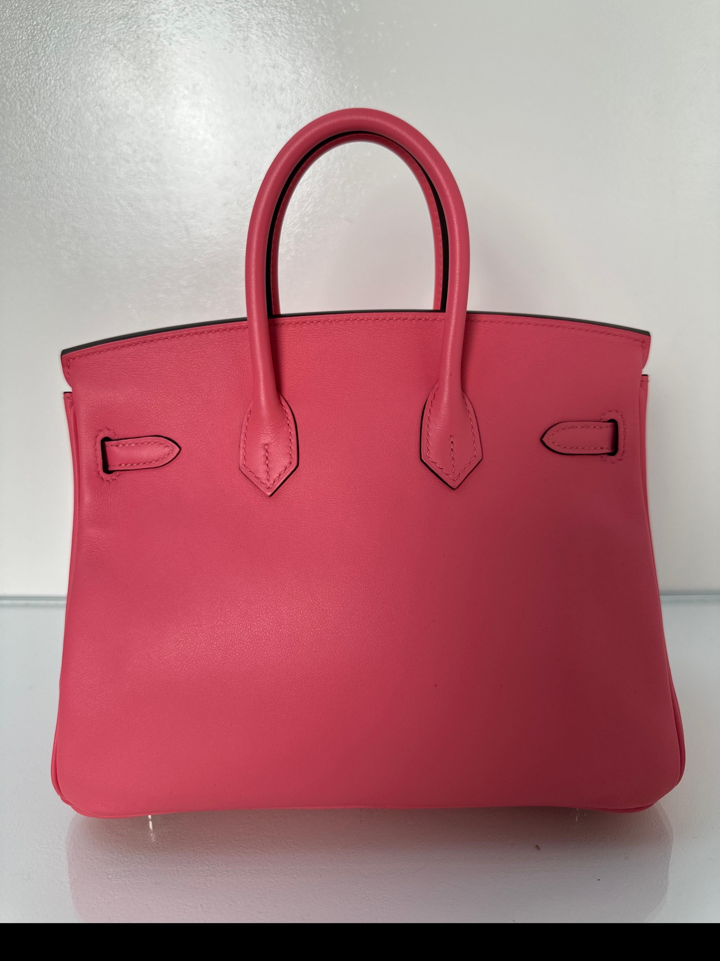 Hermes Rose Lipstick Birkin 25 Bag 12