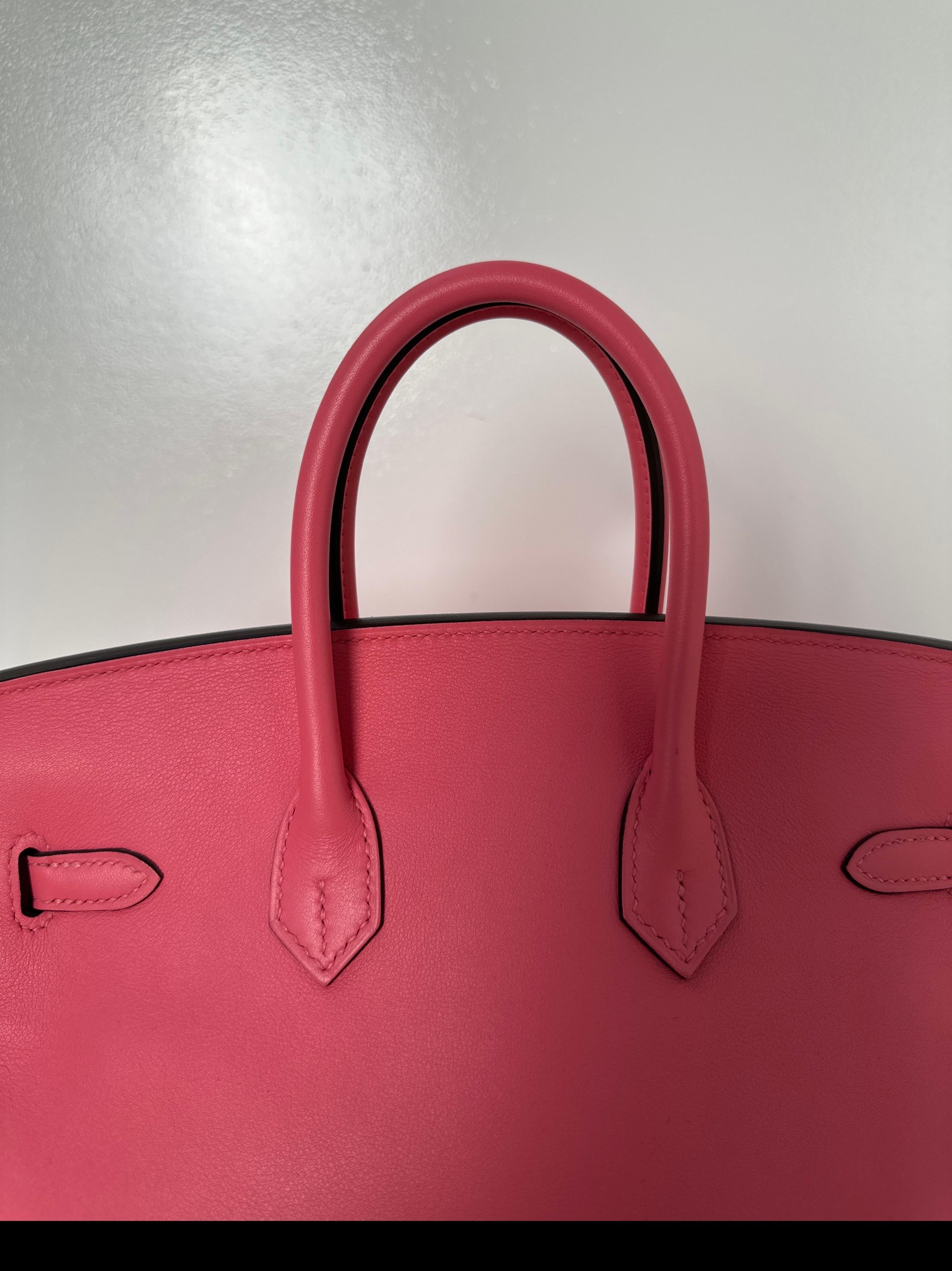 Hermes Rose Lipstick Birkin 25 Bag 13