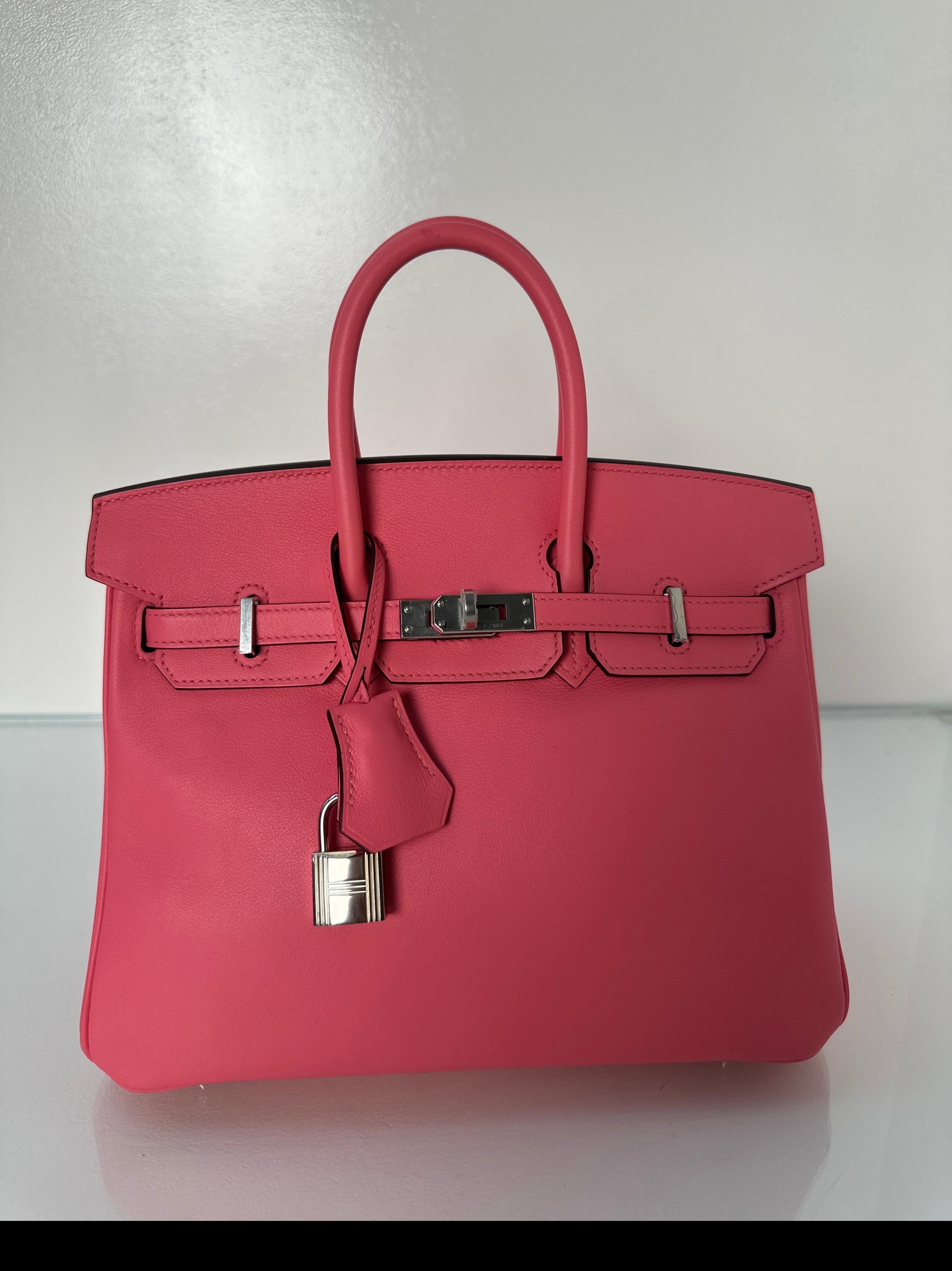 Hermes Rose Lipstick Birkin 25 Bag 14