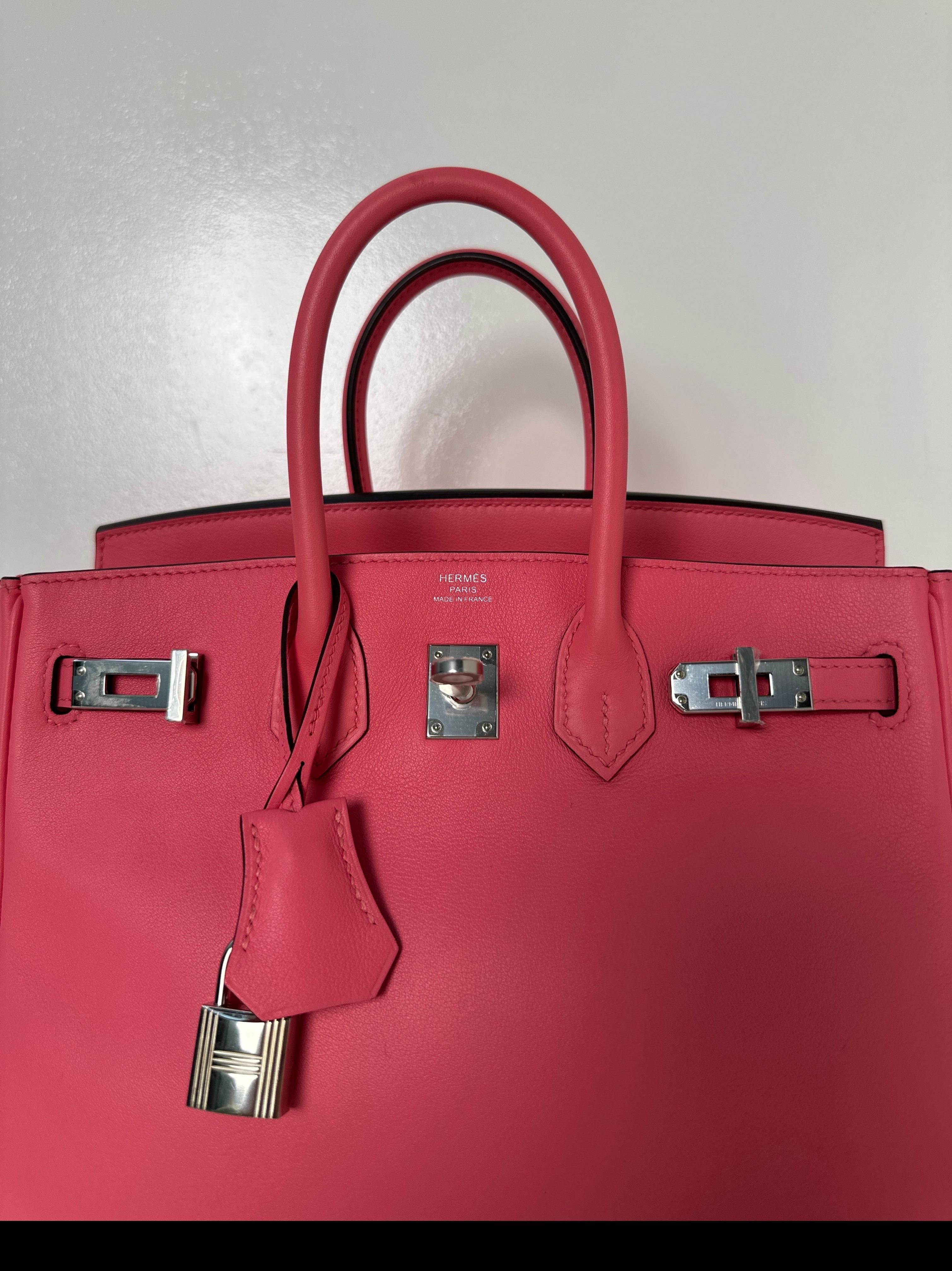 Women's or Men's Hermes Rose Lipstick Birkin 25 Bag