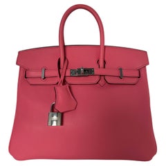 Hermes Rose Lippenstift Birkin 25 Tasche