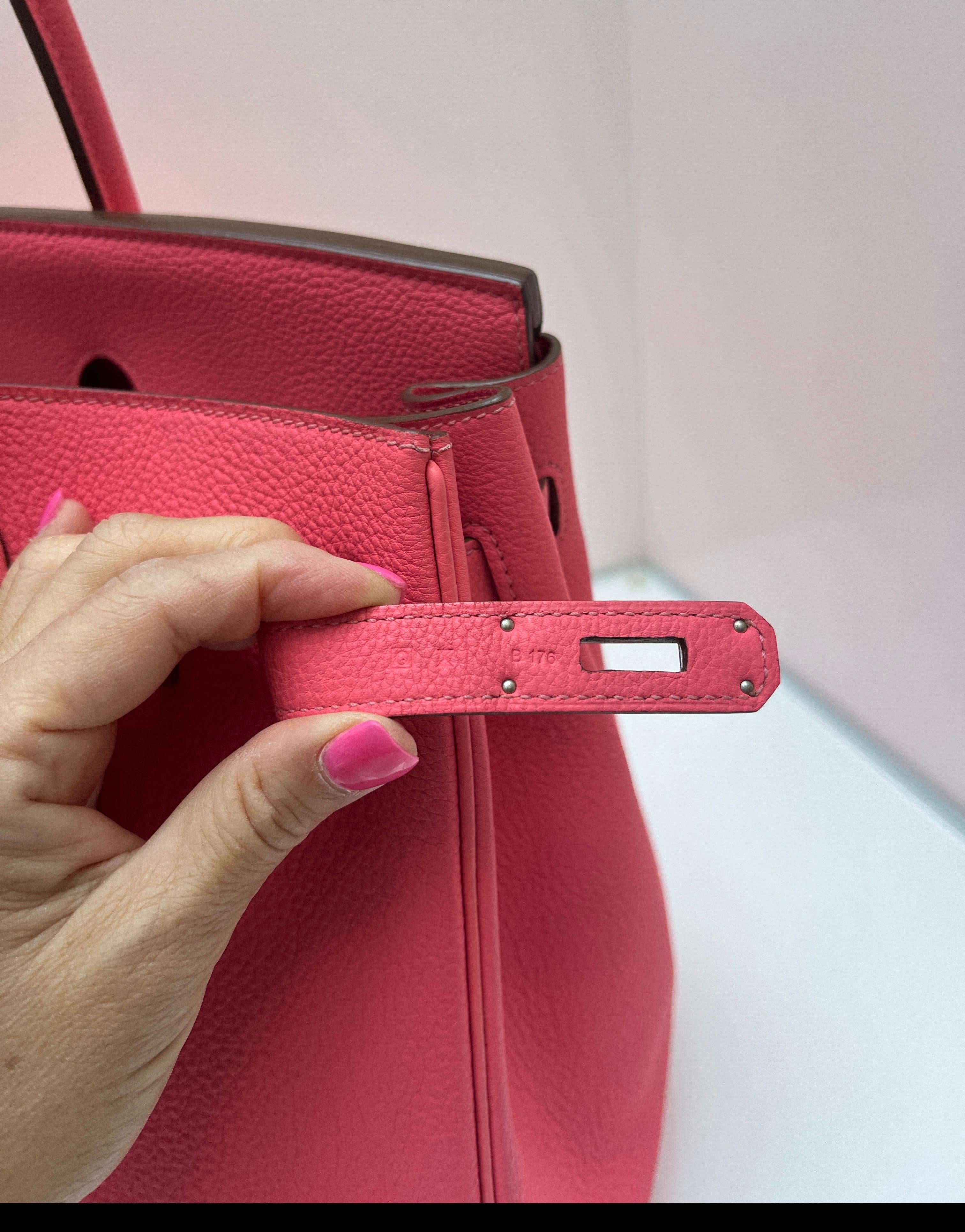 Hermes Rosa Rossetto Birkin 35 Borsa in vendita 2