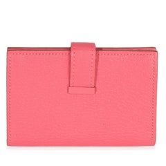 Hermès Rose Lipstick Chevre Mysore Bearn Wallet GHW