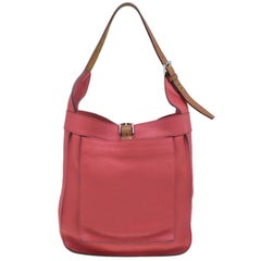 Hermes Rose Lipstick Clemence Leather Marwari PM Bag