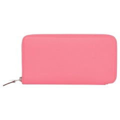 Hermès Rose Lipstick Epsom Leather Silk'In Classique Long Wallet