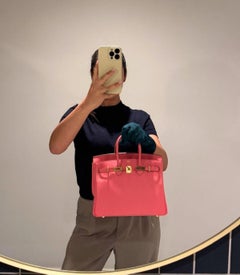 Hermès Rose Lipstick Swift Leather Birkin 25cm Retourne