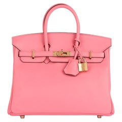 Hermès Rose Lipstick Swift Leather Birkin 25cm Retourne
