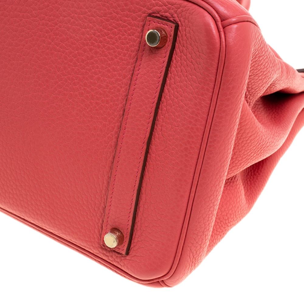 Hermes Rose Lipstick Togo Leather Gold Hardware Birkin 35 Bag 3