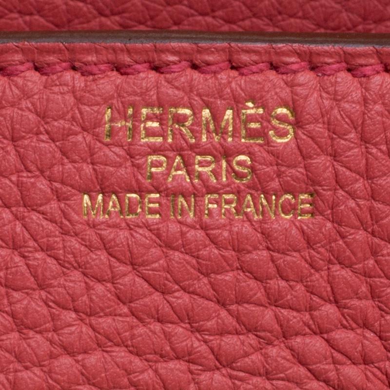 Hermes Rose Lipstick Togo Leather Gold Hardware Birkin 35 Bag 4