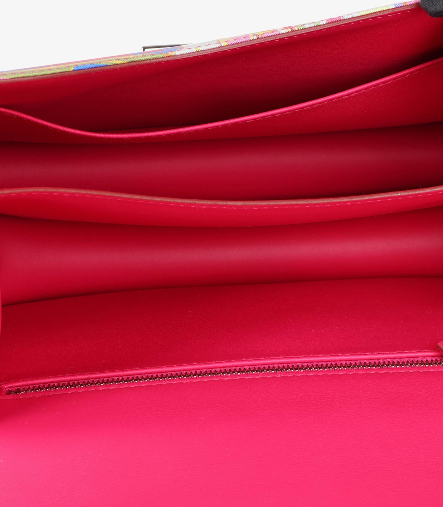 Hermès Rose Mexico Swift Leather & Marble Silk Constance 24 For Sale 5