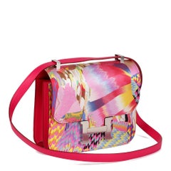 Hermès Rose Mexico Swift Leather & Marble Silk Constance 24