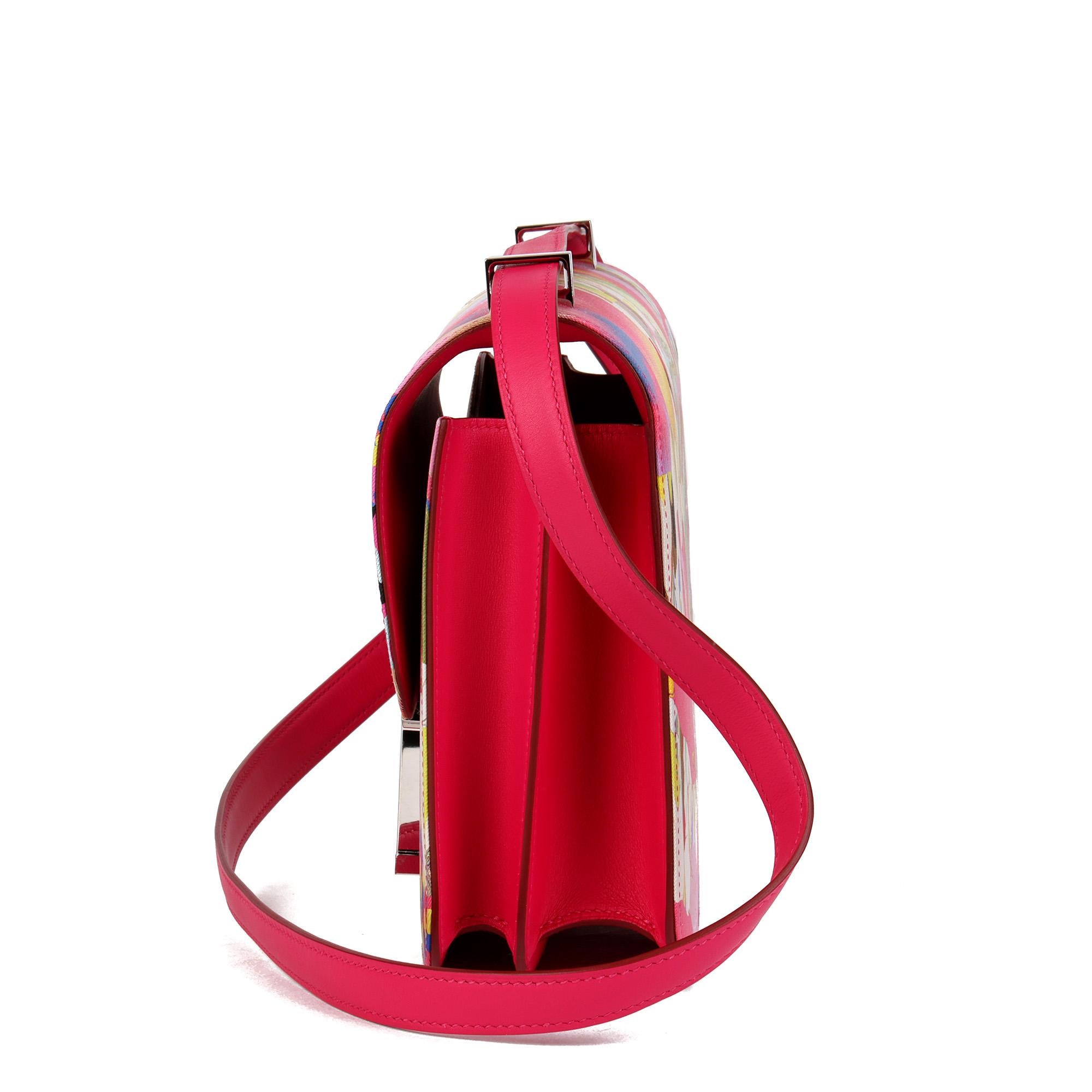 HERMES Rose Mexico Swift in pelle e seta di marmo Constance 24 In condizioni ottime a Bishop's Stortford, Hertfordshire