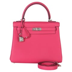 Hermès Rose Mexico Togo Retourne Kelly 25 PHW