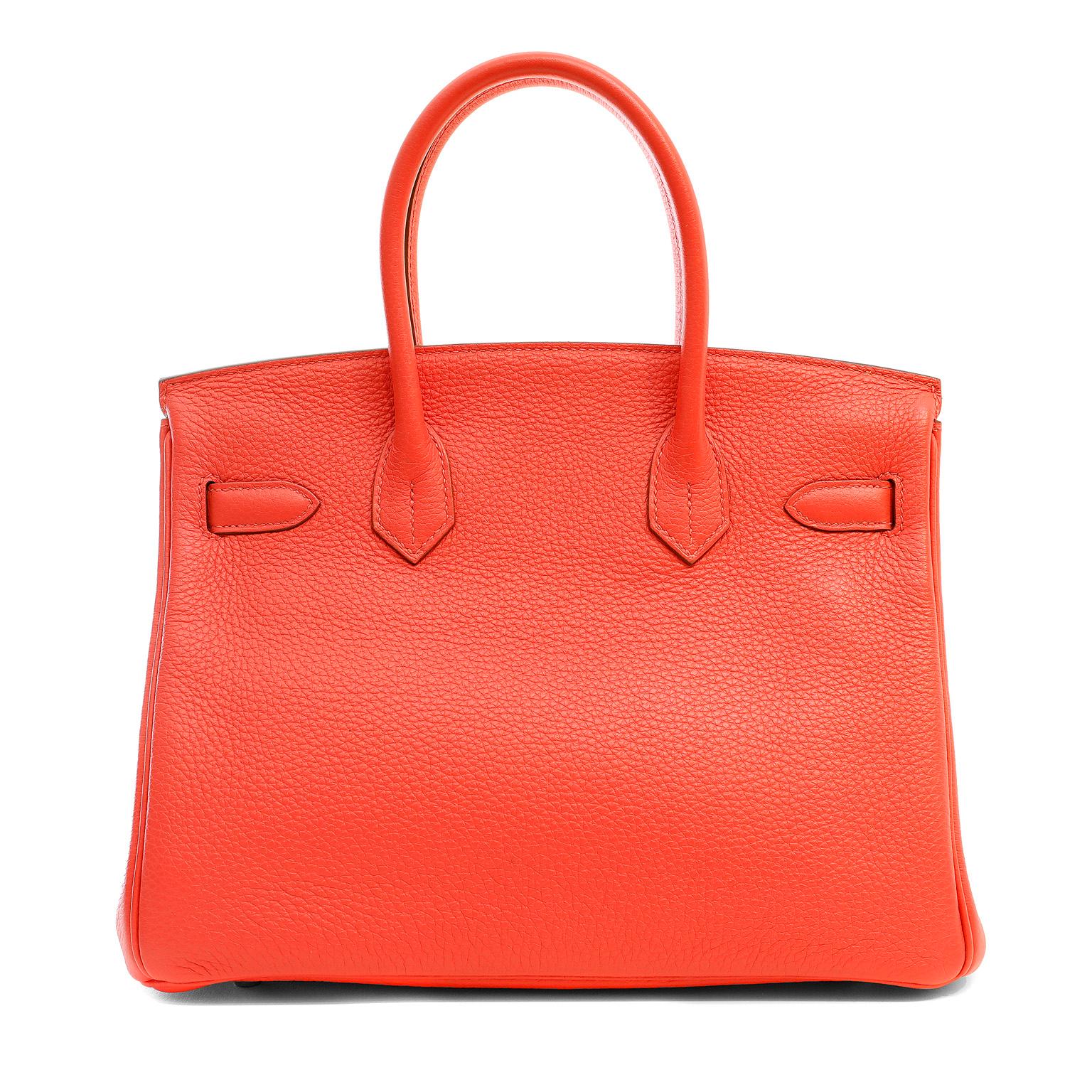 Hermès Rose Orange Togo 30 cm Birkin avec Palladium Pour femmes en vente