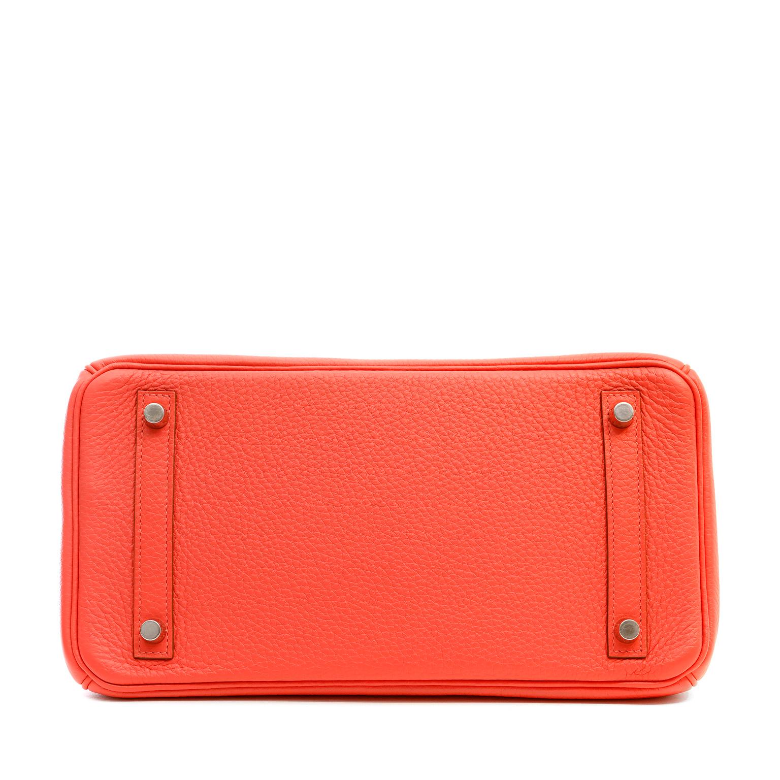 Hermès Rose Orange Togo 30 cm Birkin avec Palladium en vente 1
