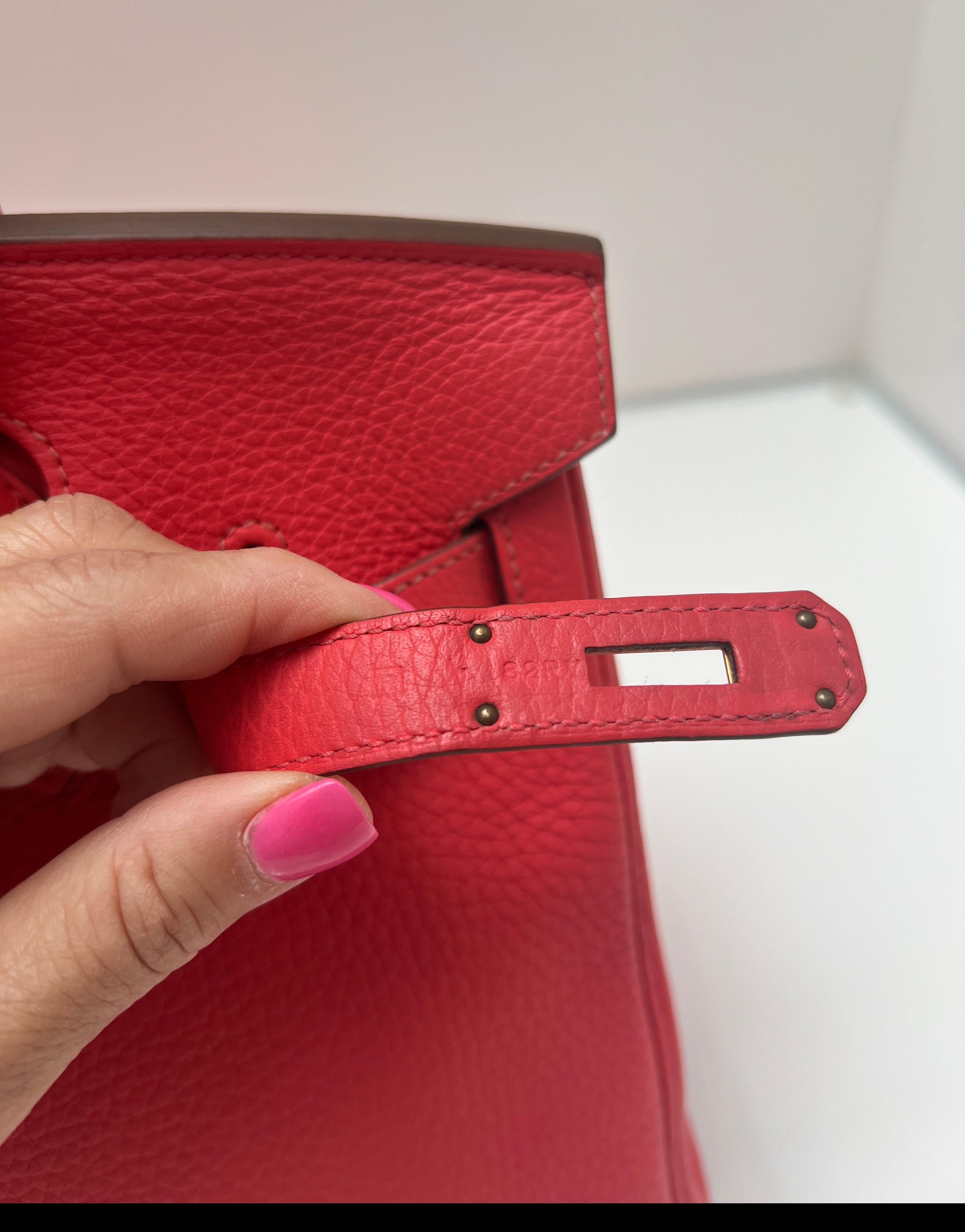 Hermes Rose Jaipur Birkin 30 Bag For Sale 8