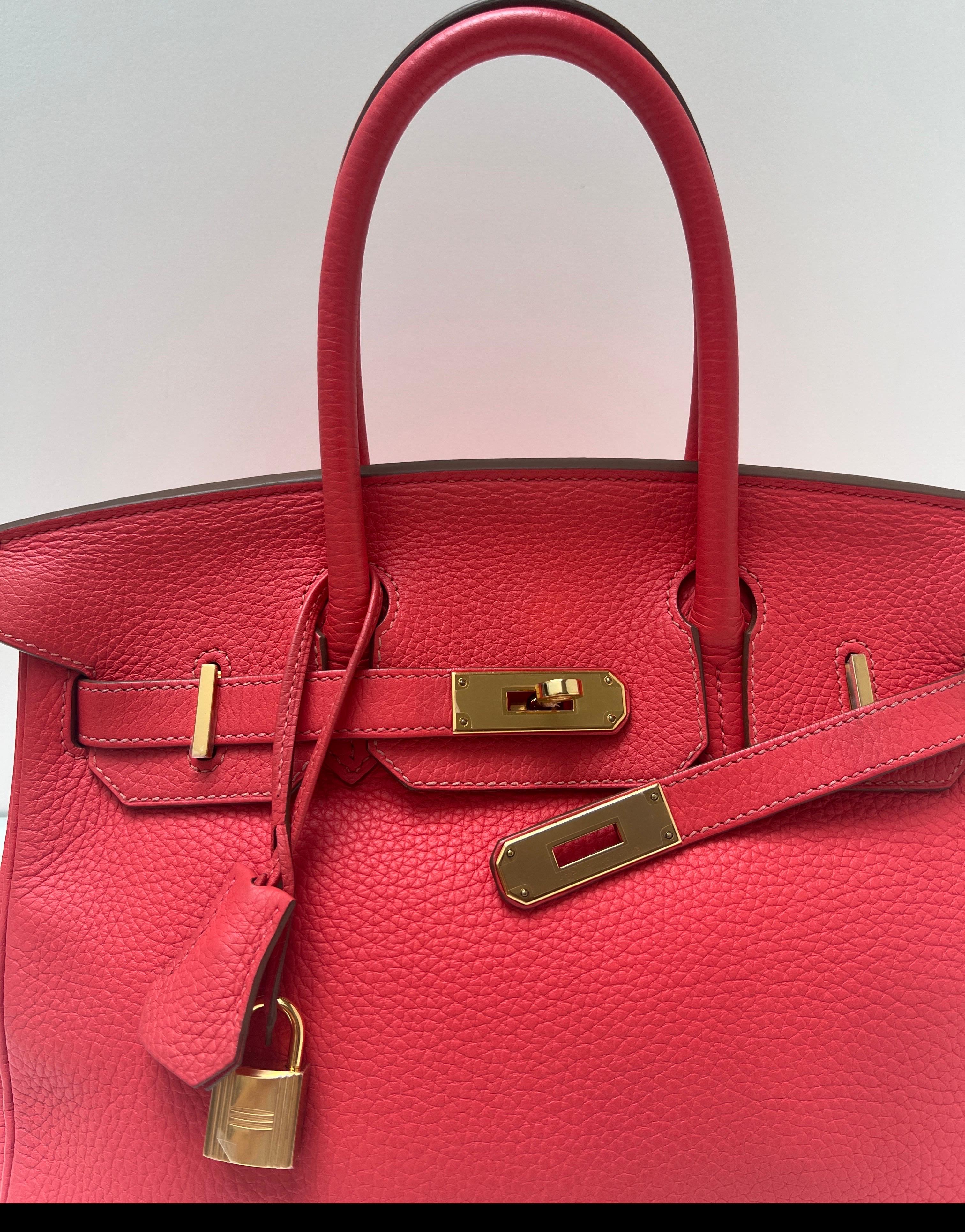 Hermes Rose Jaipur Birkin 30 Bag For Sale 9