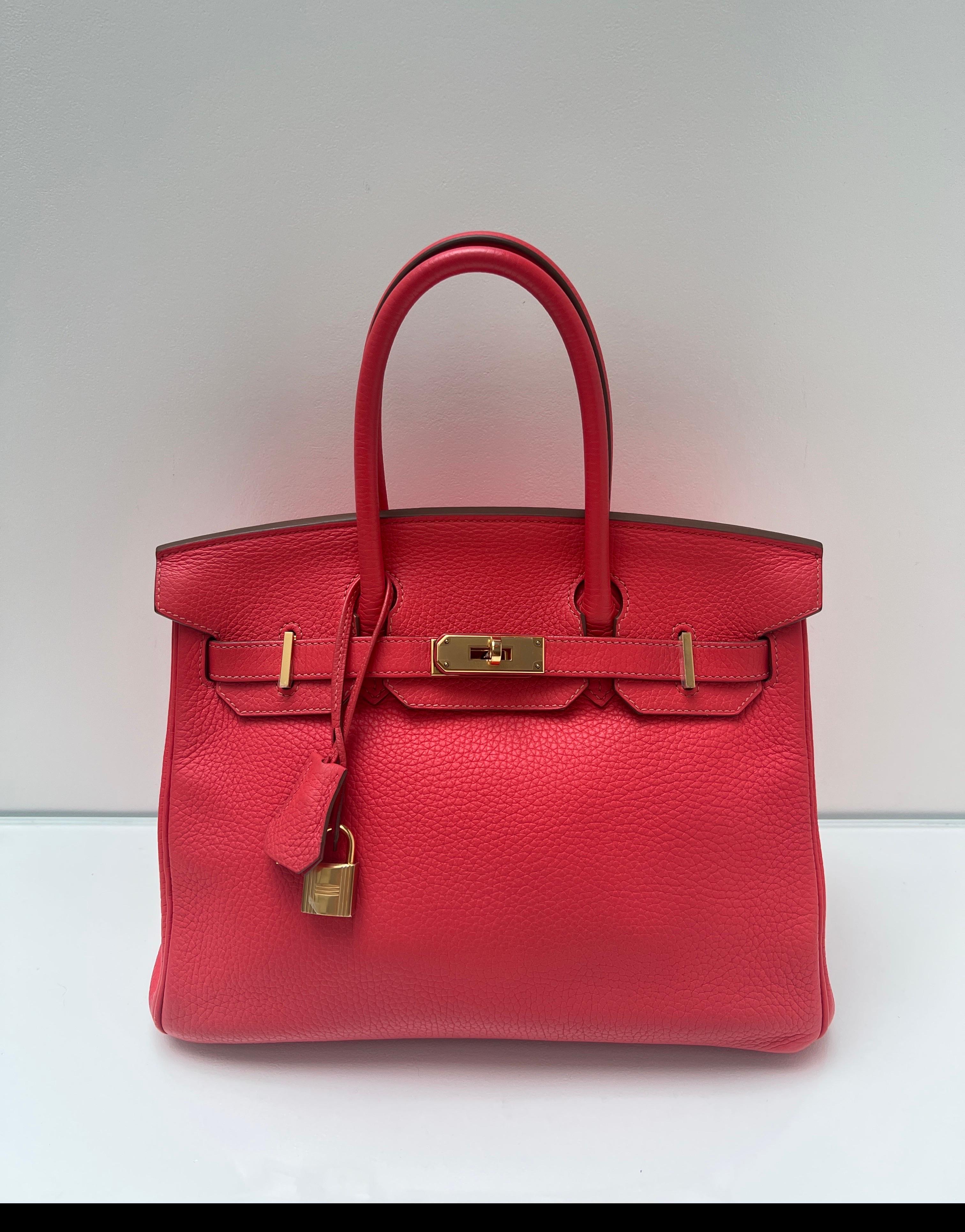 Hermes Rose Jaipur Birkin 30 Bag For Sale 10