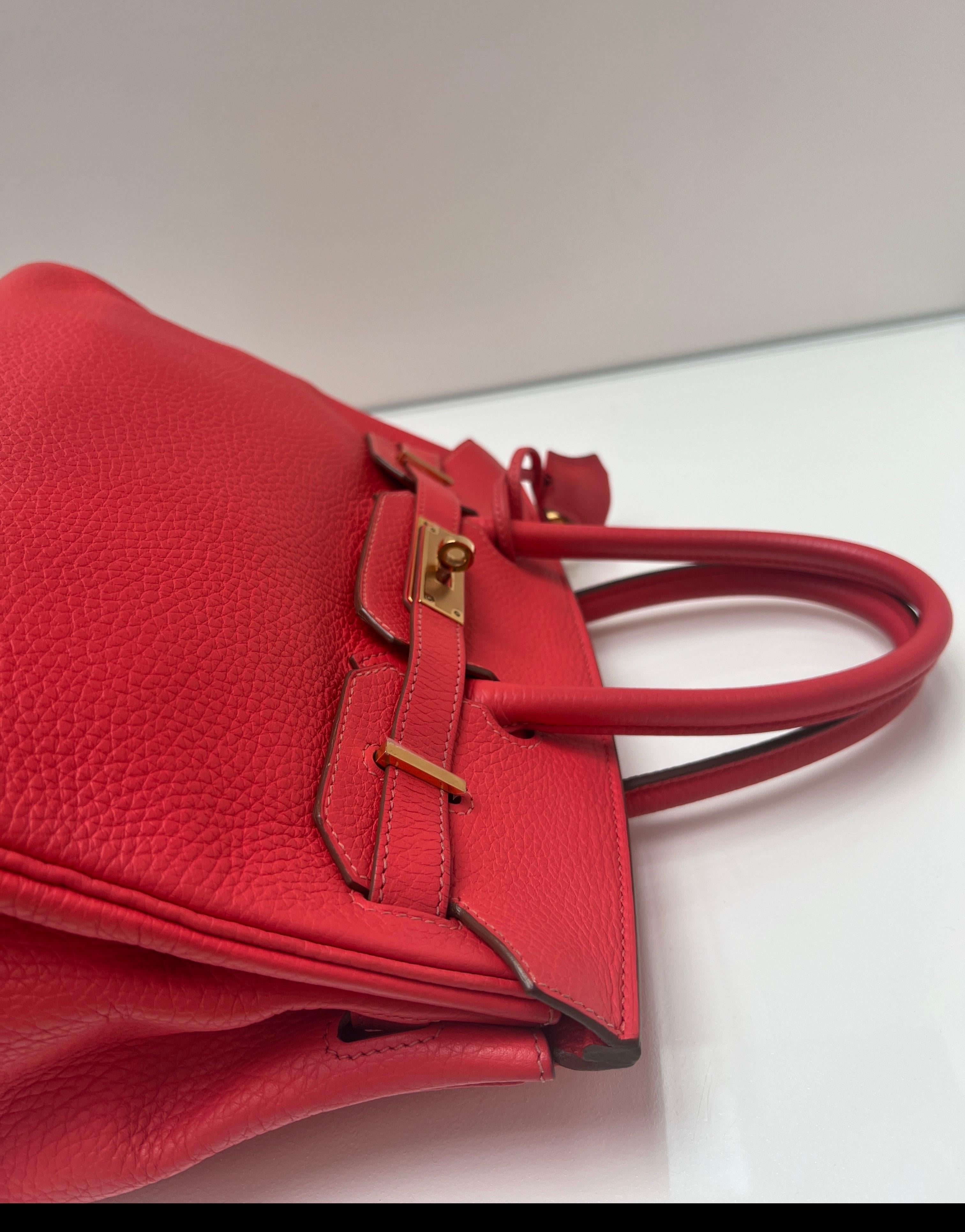 Hermes Rose Jaipur Birkin 30 Bag For Sale 14