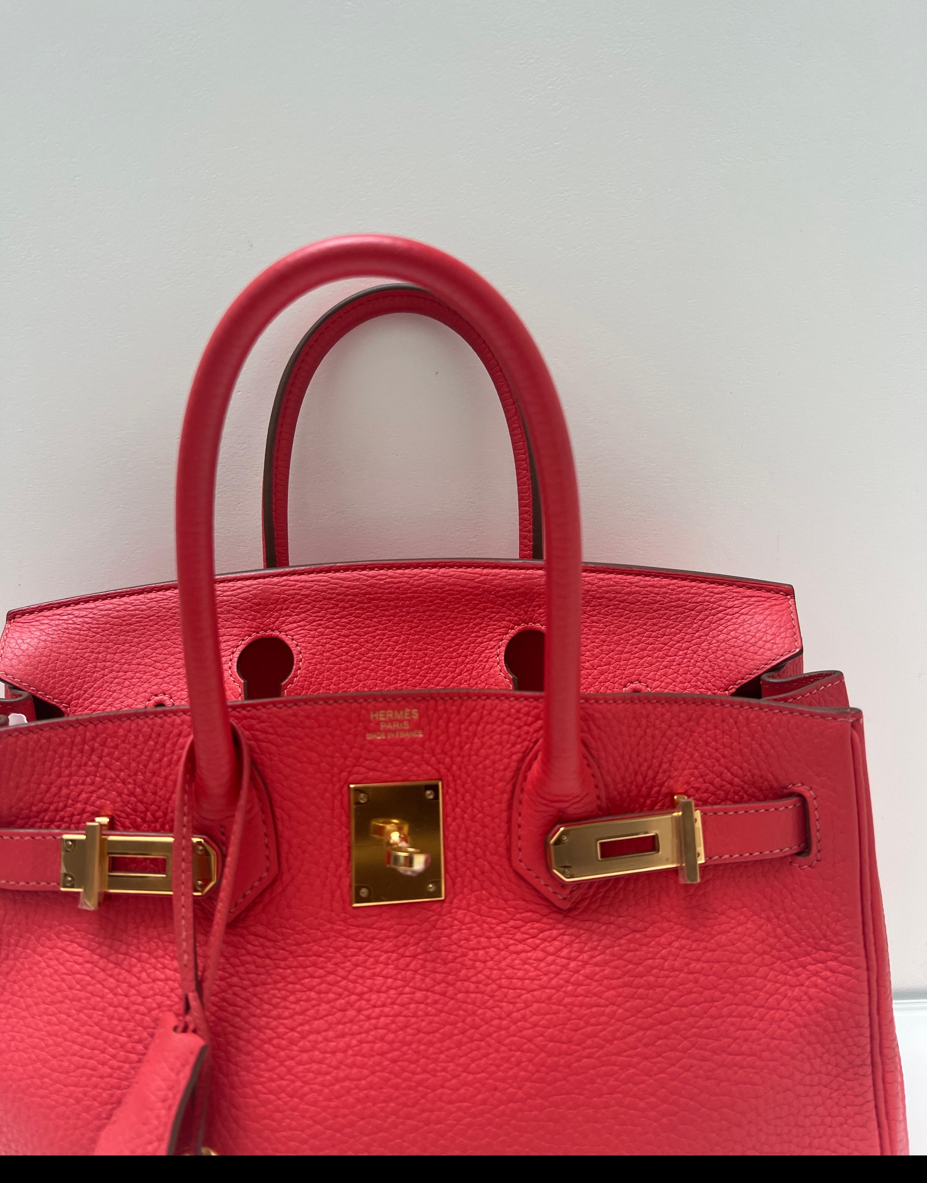 Hermes Rose Jaipur Birkin 30 Bag In Good Condition For Sale In Athens, GA