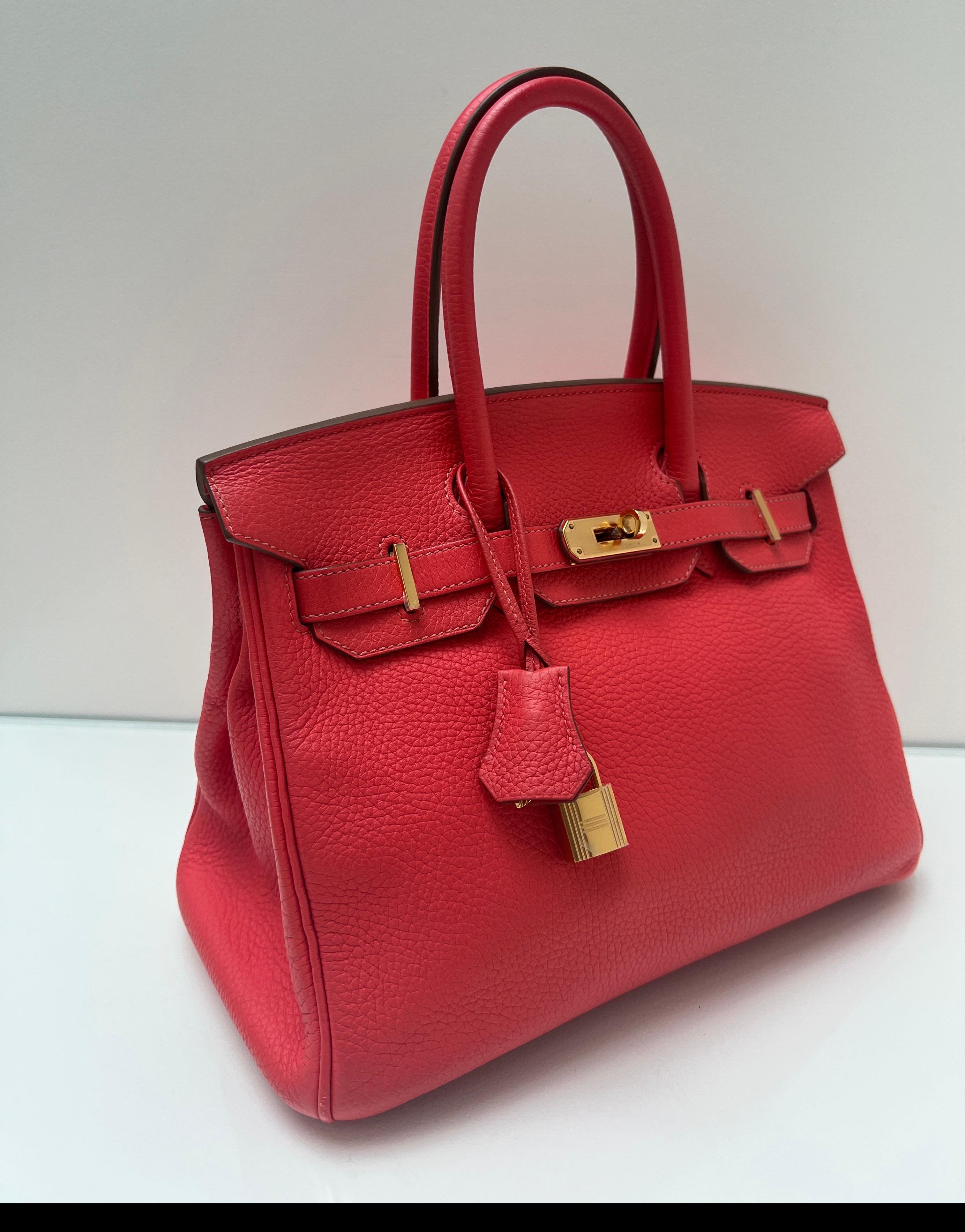 Hermes Rose Jaipur Birkin 30 Bag For Sale 4