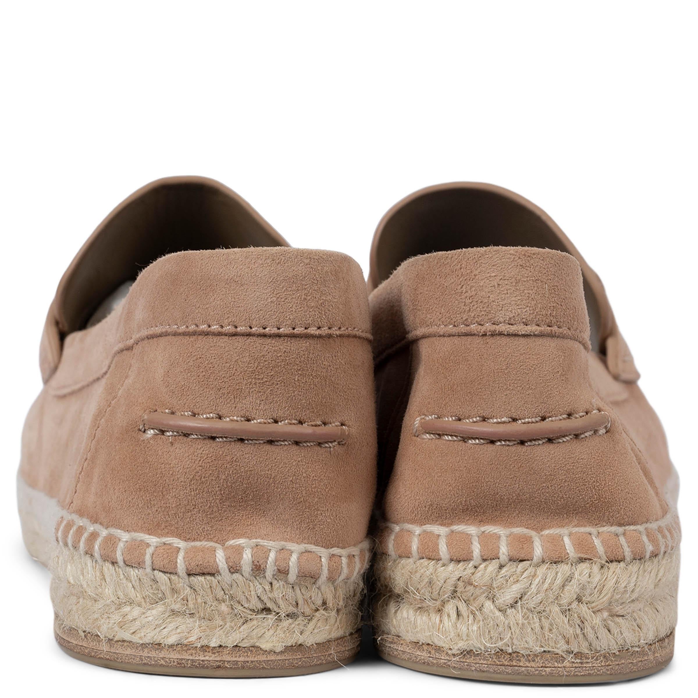 HERMES Rose Porcelaine pink suede TRIP Espadrilles Flats Shoes 41 fit 40 In New Condition For Sale In Zürich, CH
