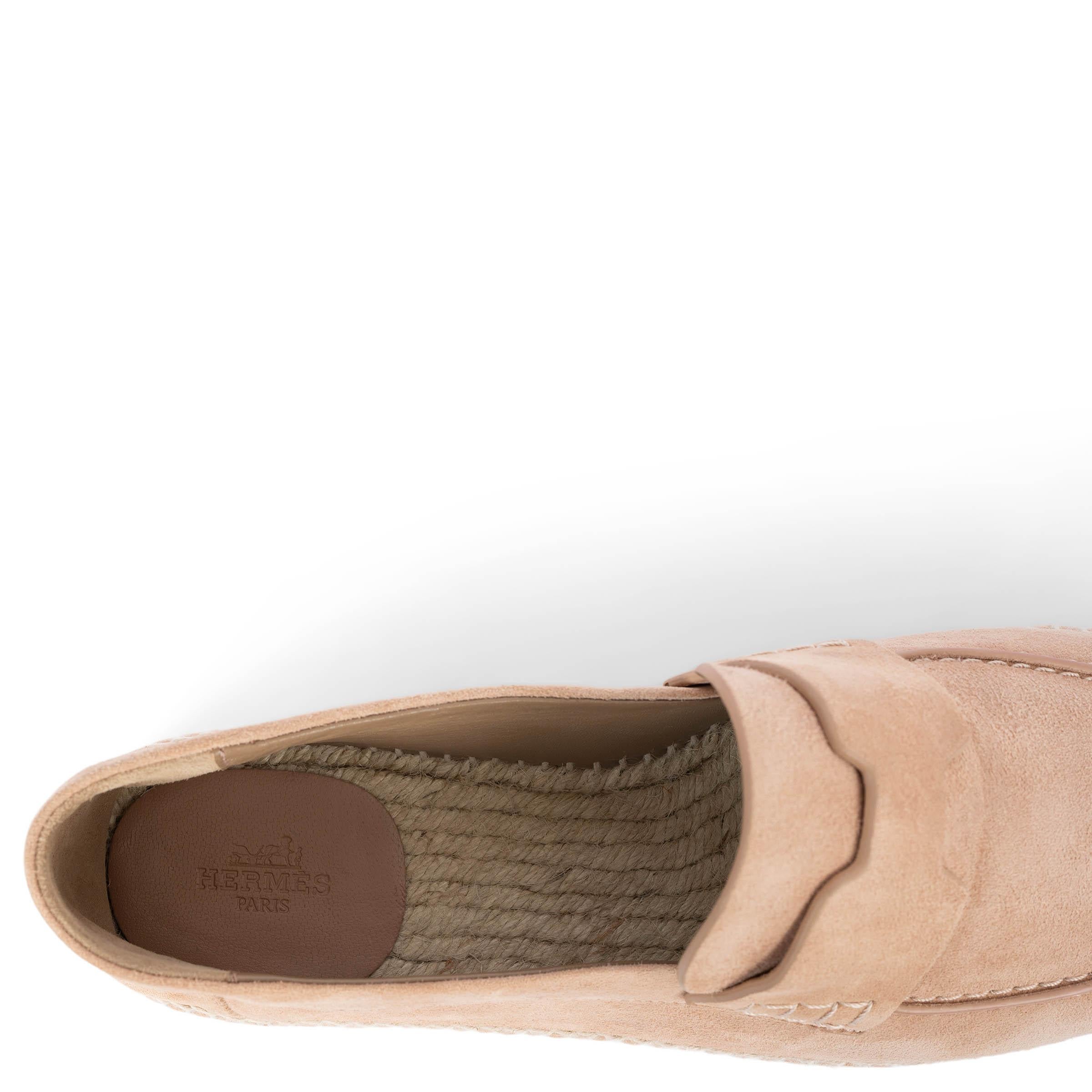 HERMES Rose Porcelaine pink suede TRIP Espadrilles Flats Shoes 41 fit 40 For Sale 1