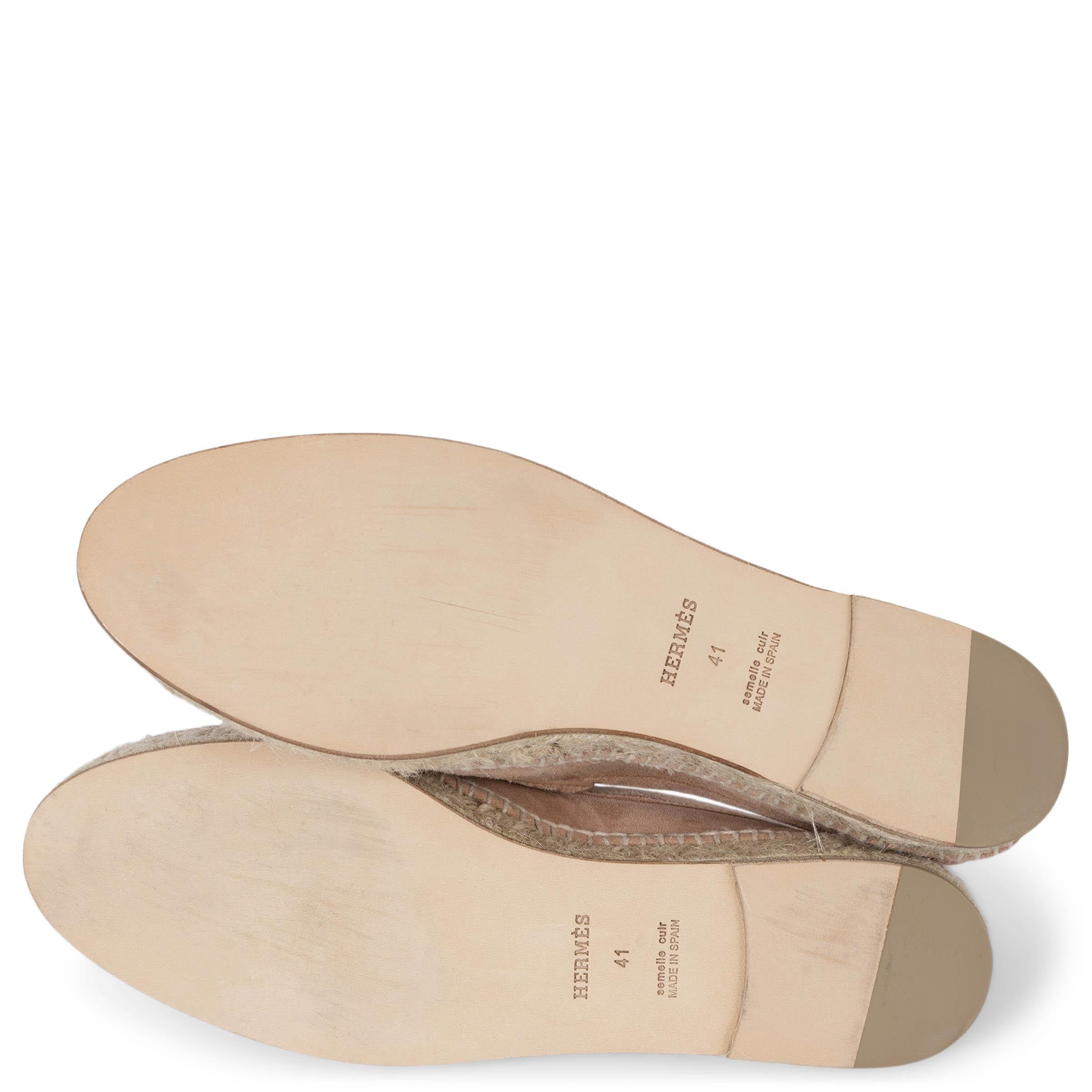 HERMES Rose Porcelaine pink suede TRIP Espadrilles Flats Shoes 41 fit 40 For Sale 2