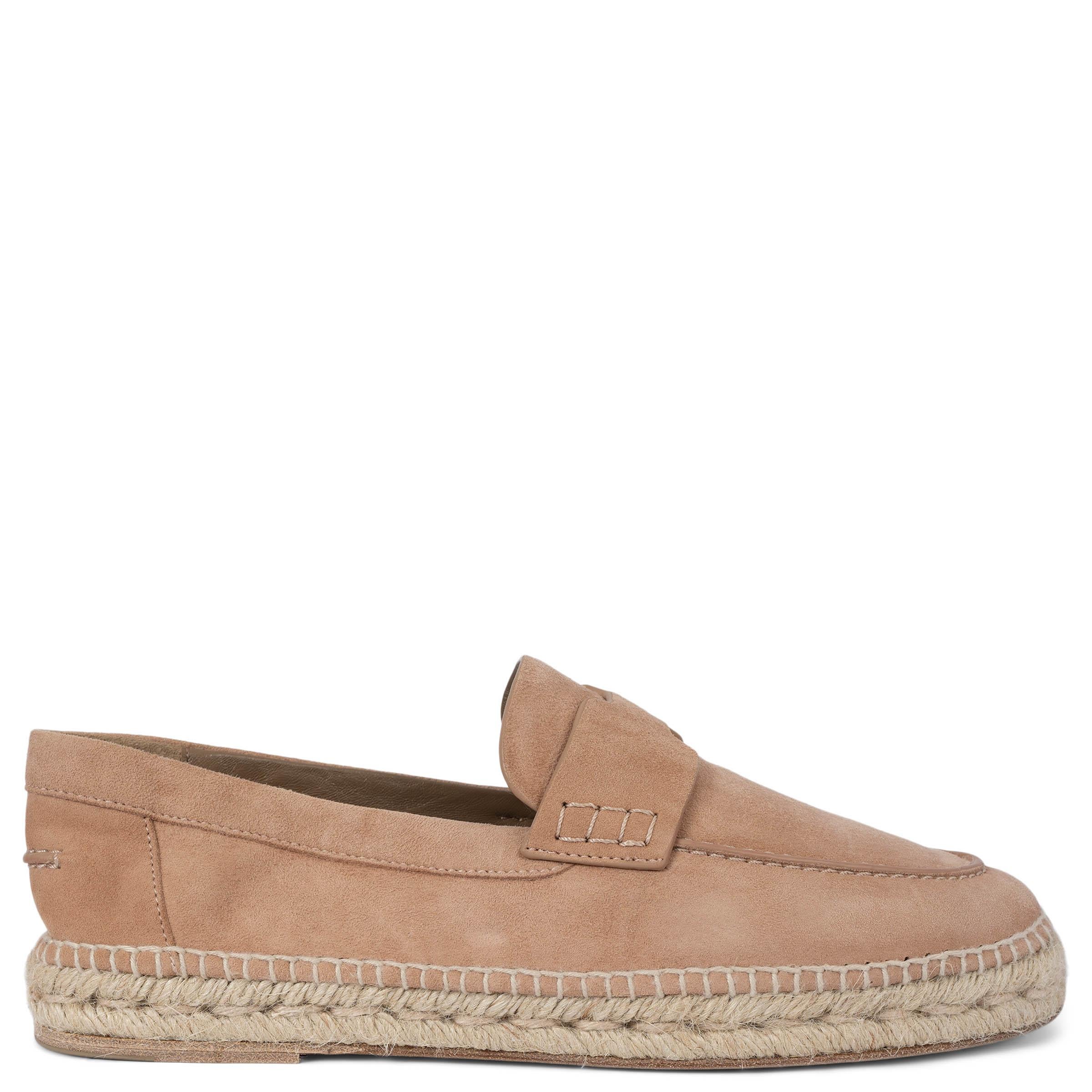 HERMES Rose Porcelaine pink suede TRIP Espadrilles Flats Shoes 41 fit 40 For Sale