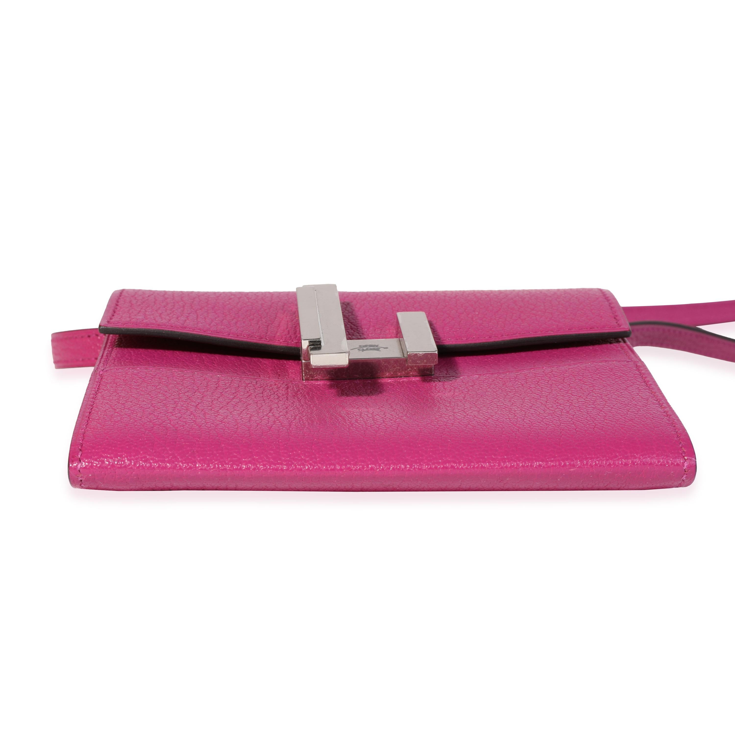 Portafoglio Hermès Rose Pourpre Chévre Mysore Mini Cinhetic PHW 2