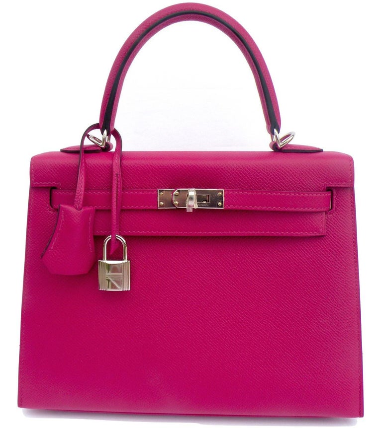 Hermès Rose Pourpre Epsom Sellier Kelly 25cm Palladium Hardware For ...