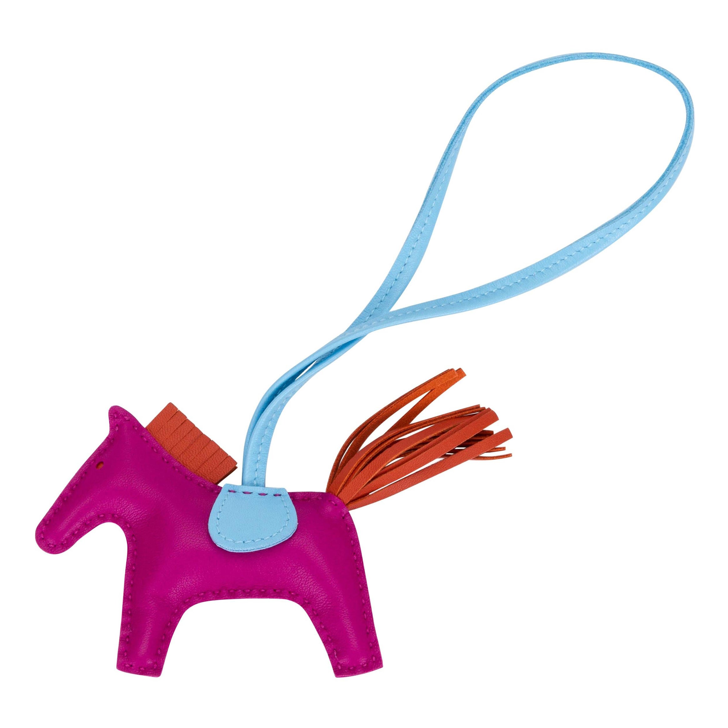 Hermes Rose Pourpre Horse Bag Charm NIB For Sale