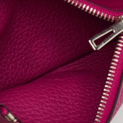 Hermes Rose Pourpre Leather Dogon Compact Wallet