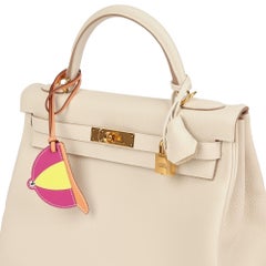 Hermès Terre Cuite Butler Leather, Rose Pourpre & Lime Swift Paddock Bombe Charm