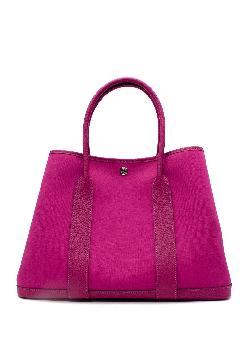Rose Pourpre Officier Canvas Garten Party 36 PHW von Hermès (Pink) im Angebot