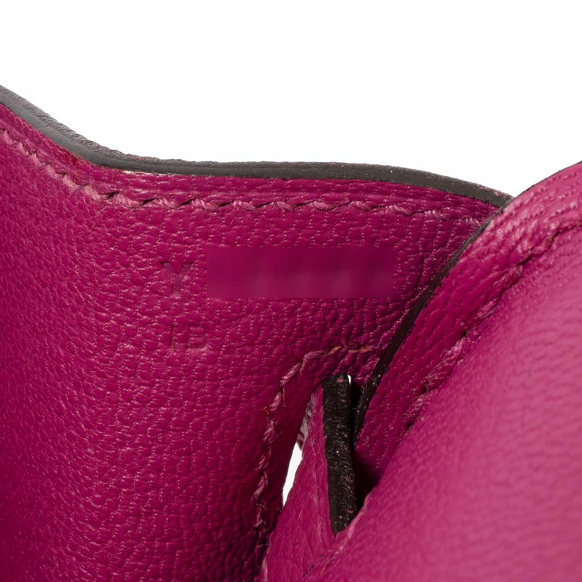 HERMES Rose Pourpre pink Togo leather BIRKIN 25 Bag w Gold 5