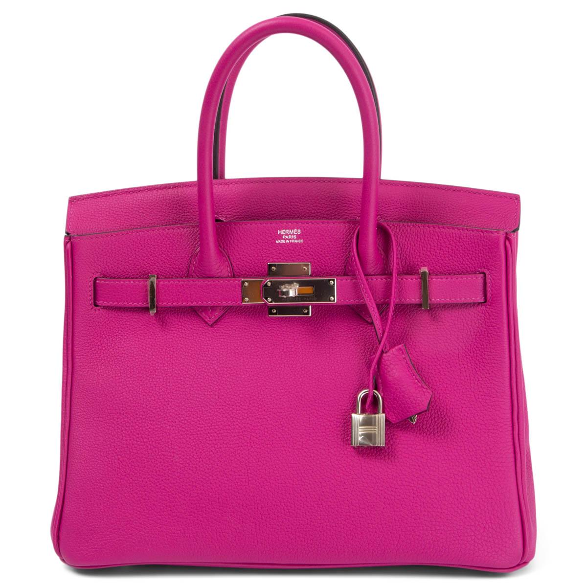 HERMÈS Sac BIRKIN 30 rose pourpre en cuir Togo rose Palladium RARE Pour femmes en vente