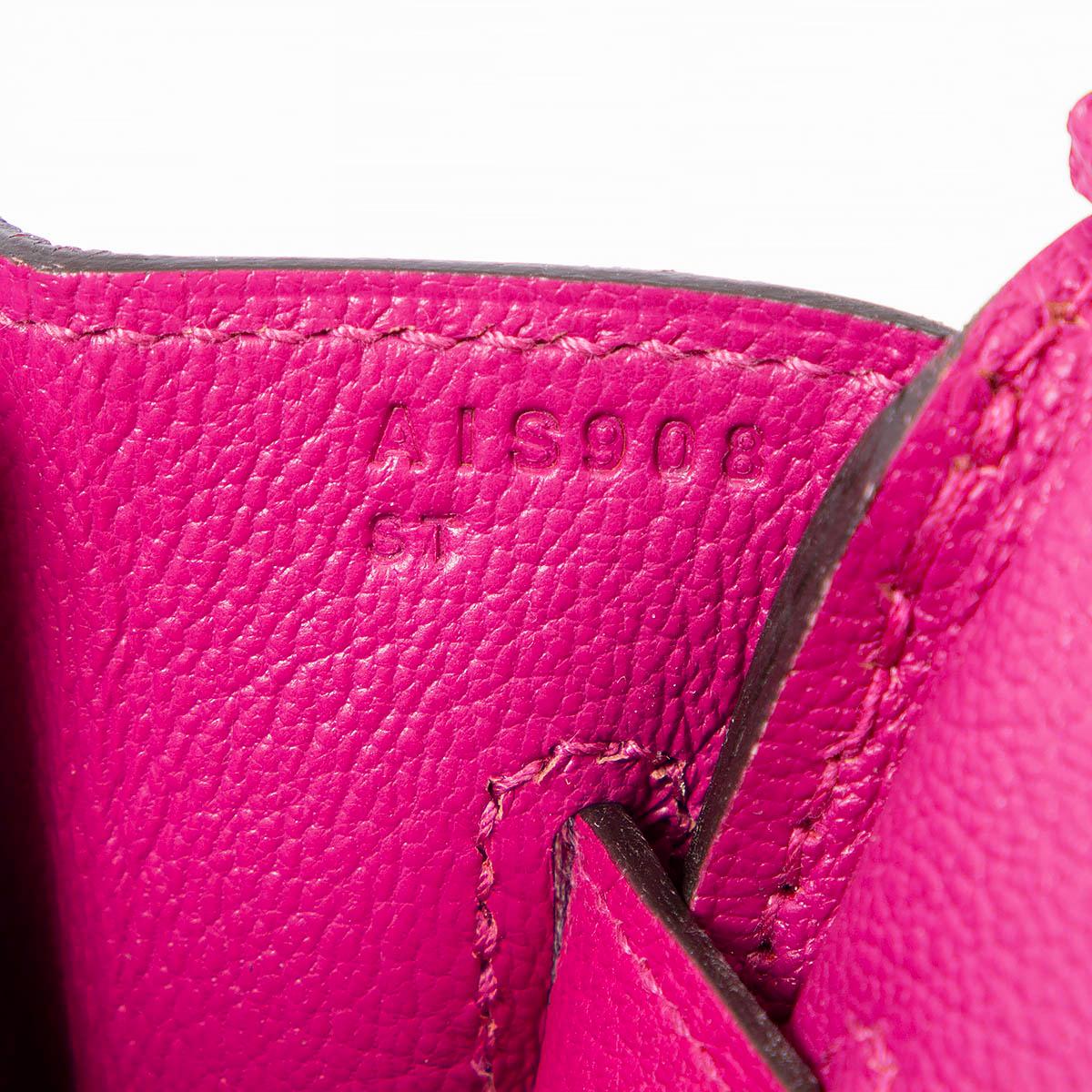 HERMES Rose Pourpre pink Togo leather BIRKIN 30 Bag Palladium RARE For Sale 1