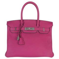Hermès Rose Pourpre Togo Birkin 30 PHW