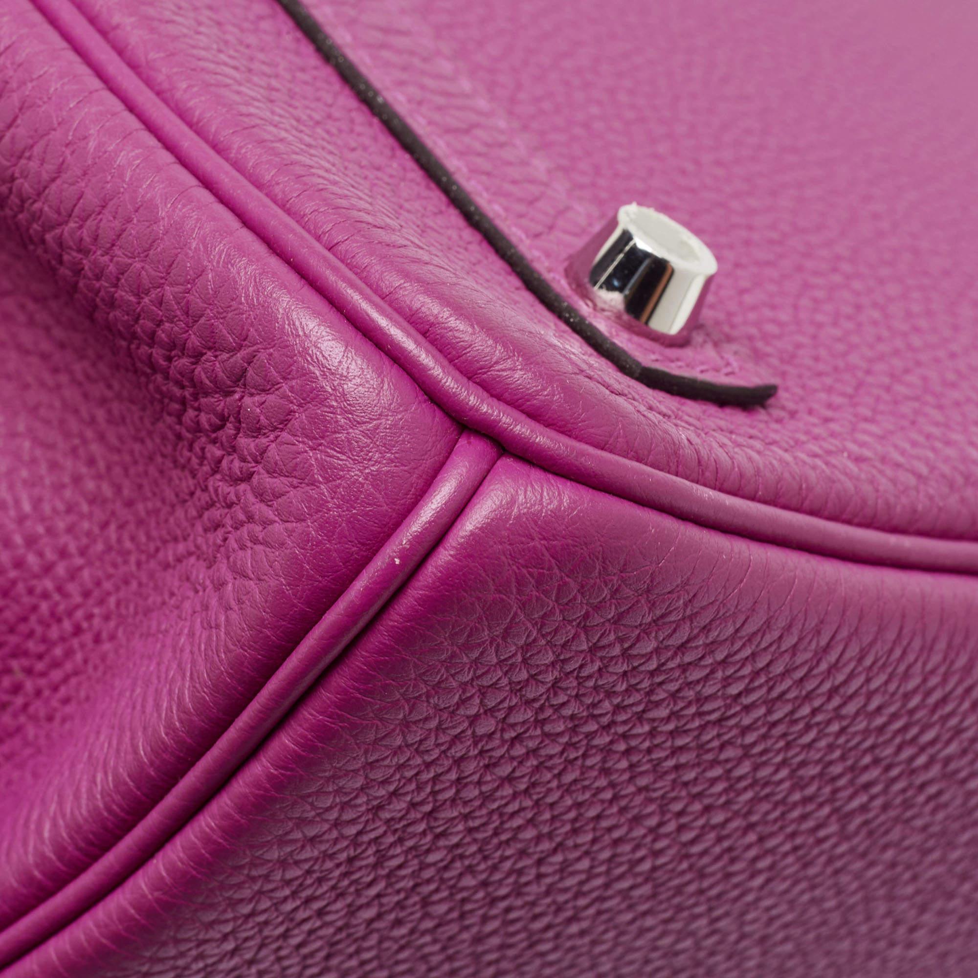 Hermès Rose Pourpre Togo Leather Palladium Finish Birkin 30 Bag 9