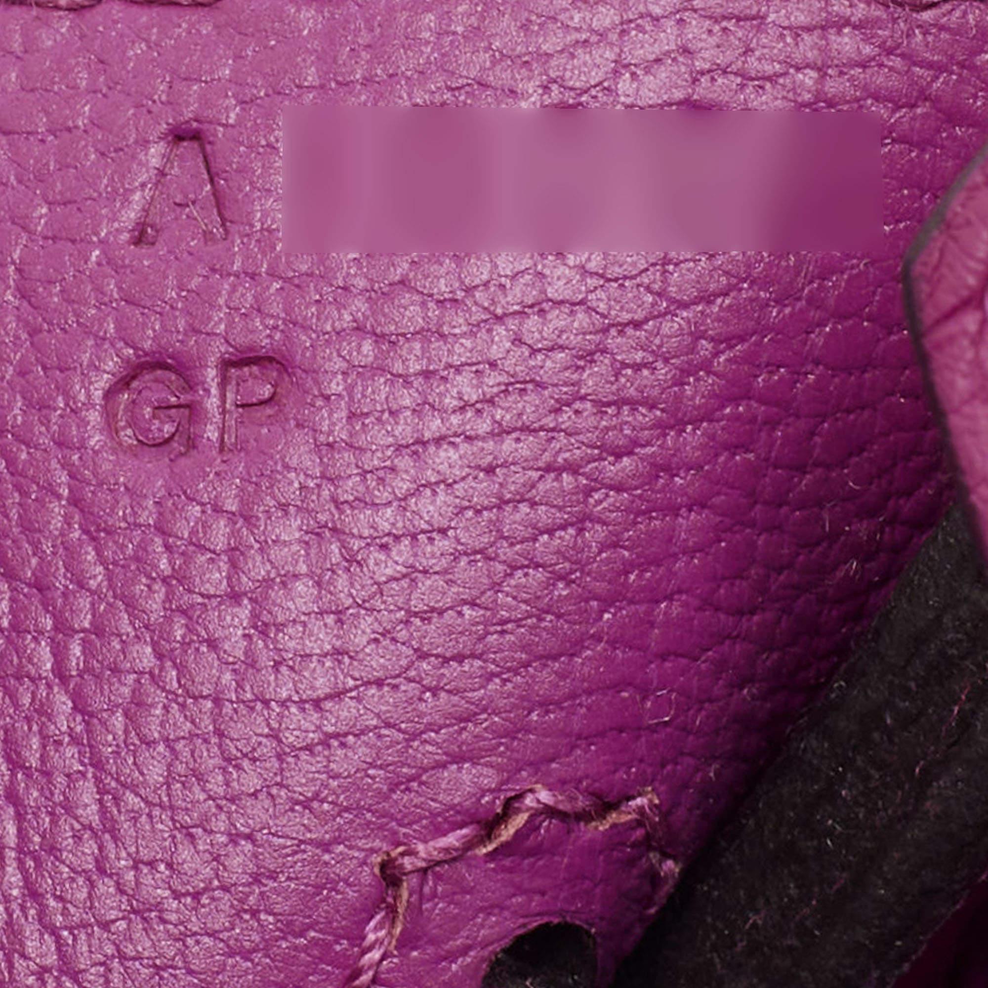 Hermès Rose Pourpre Togo Leather Palladium Finish Birkin 30 Bag In Good Condition In Dubai, Al Qouz 2